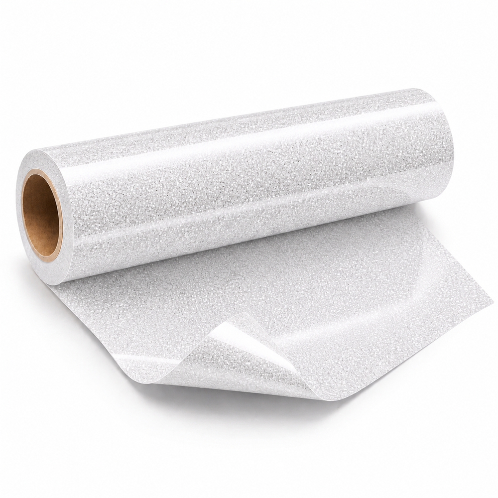 Rouleau de flex thermocollant pailleté blanc pour personnalisation textile Maison du Flex